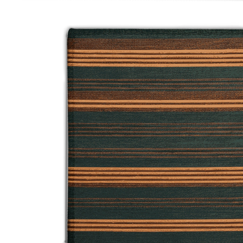 Tapis intérieur / extérieur vert HorizontalStripes, Rectangulaire 2 pi x 3 pi