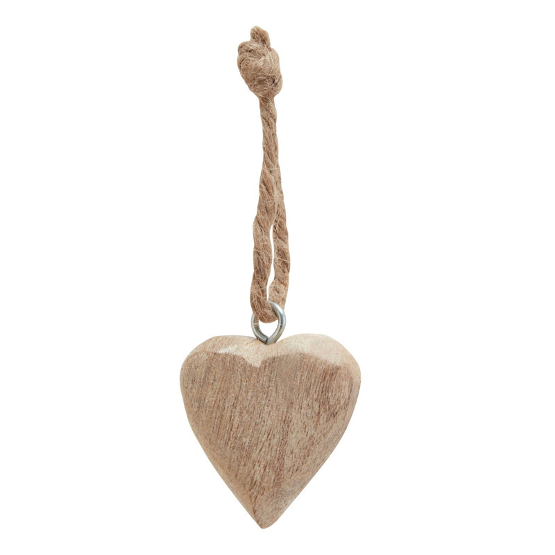 35cm Handmade Heart Wood Christmas Hanging Figurine Ornament