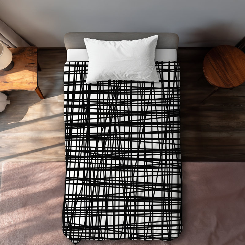 Abstract Small Stripes Black White Duvet Cover - Home Decor