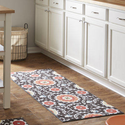 Ensemble de tapis rouge / gris 2 pièces