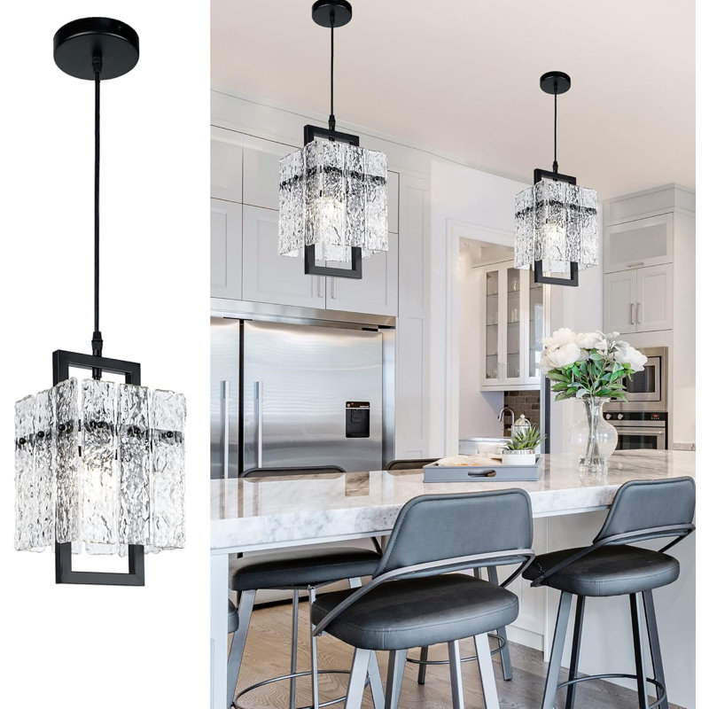 Black Crystal Chandelier Kitchen Island