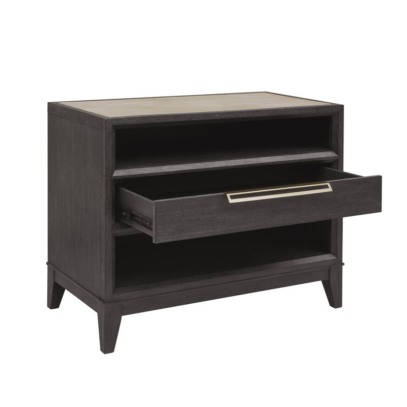 Quincy Brown Stone-Top Bachelor's Chest with Drawer
