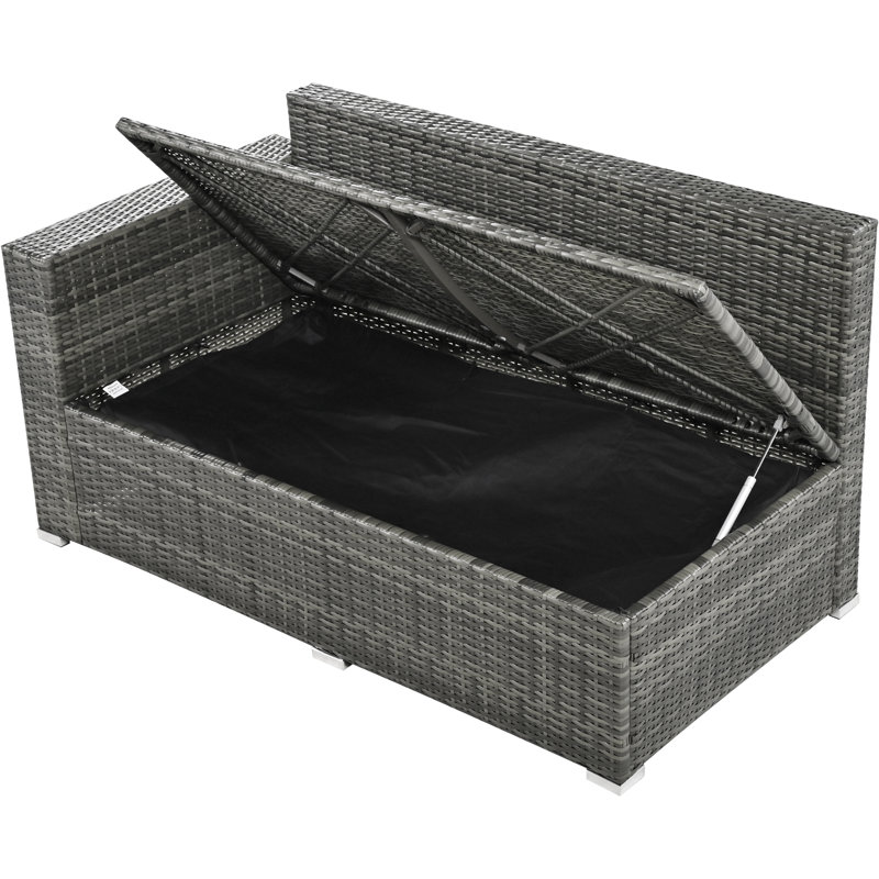 Canapés de patio modernes avec rotin réglable et rangement pour l'extérieur