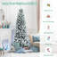 Arbre de Noël blanc réaliste pin floqué / givré-1033231568
