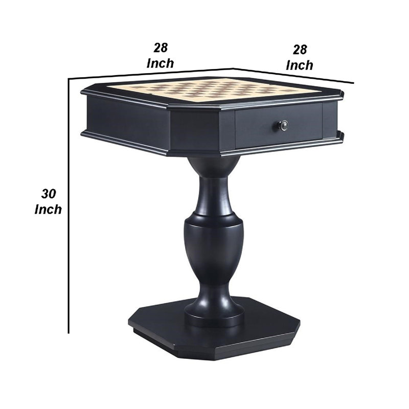 Table d'échecs, de dames et de backgammon 3-en-1, Noir