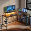 Baford Modular L-Shaped Steel Computer Desk with Built-In Electrical Outlet-253711375-256113284