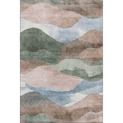 Premium Machine Washable Pinkston Waves Rug