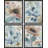 " Blue Gingko Leaves Flowers Botanical Floral " 4 - Pieces-97762635-97762637