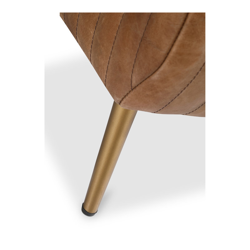 Endora Leather Bench, Cappuccino Genuine Leather, Brown