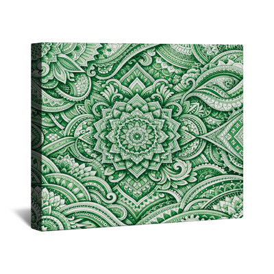 Toile tendue verte complexe Mandala