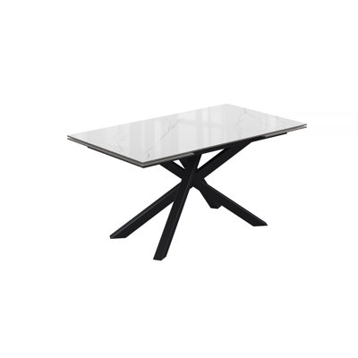 Baudoin Extendable Metal Base Dining Table
