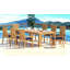 6 Seats 7 Pcs Grade-A Teak Wood Dining Set: 86" Canberra Rectangle Table And 6 Goa Stackng Arm Chairs #11GO1906-111351991