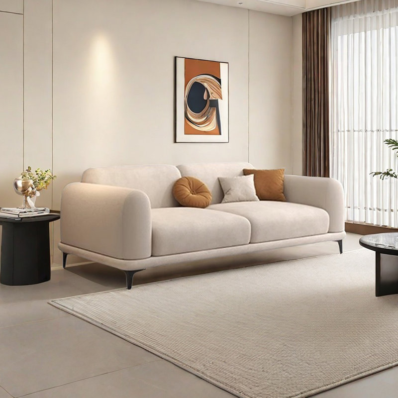 Canapé moderne en flanelle simple, H 31,49 po x l 70,86 po x P 33,46 po, 3