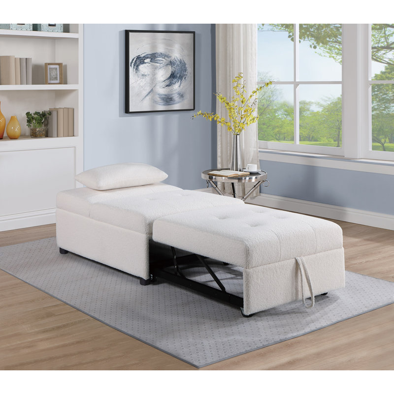 Canapé-lit moderne en tissu Sherpa