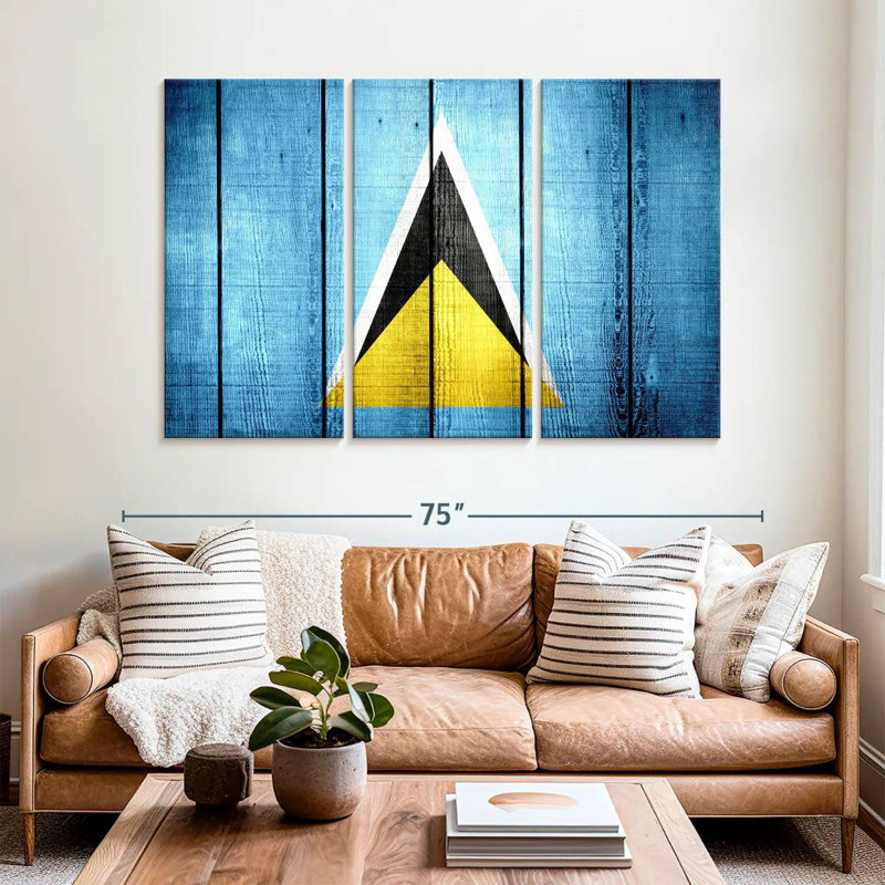 Wood Style Saint Lucia Flag