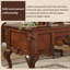 Bureau d'écriture en bois massif rouge-brun de style européen avec tiroirs, bureau d'ordinateur pour bureau et travail à domicile-1167411252