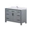 Meuble-lavabo gris foncé 48 po X P 22 po D, ensemble de dessus et robinet en marbre de culture-117970883