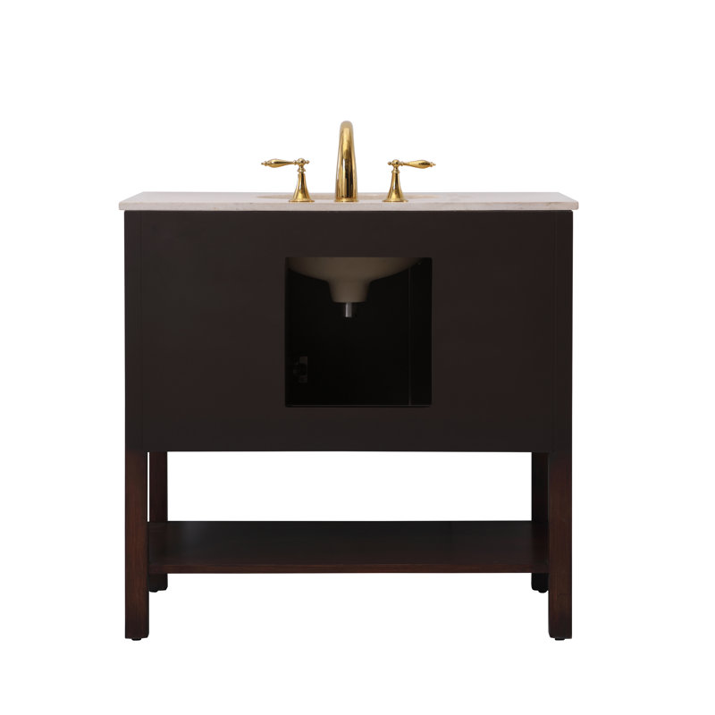 Ensemble de meuble-lavabo simple 36 po Amyra, Teck