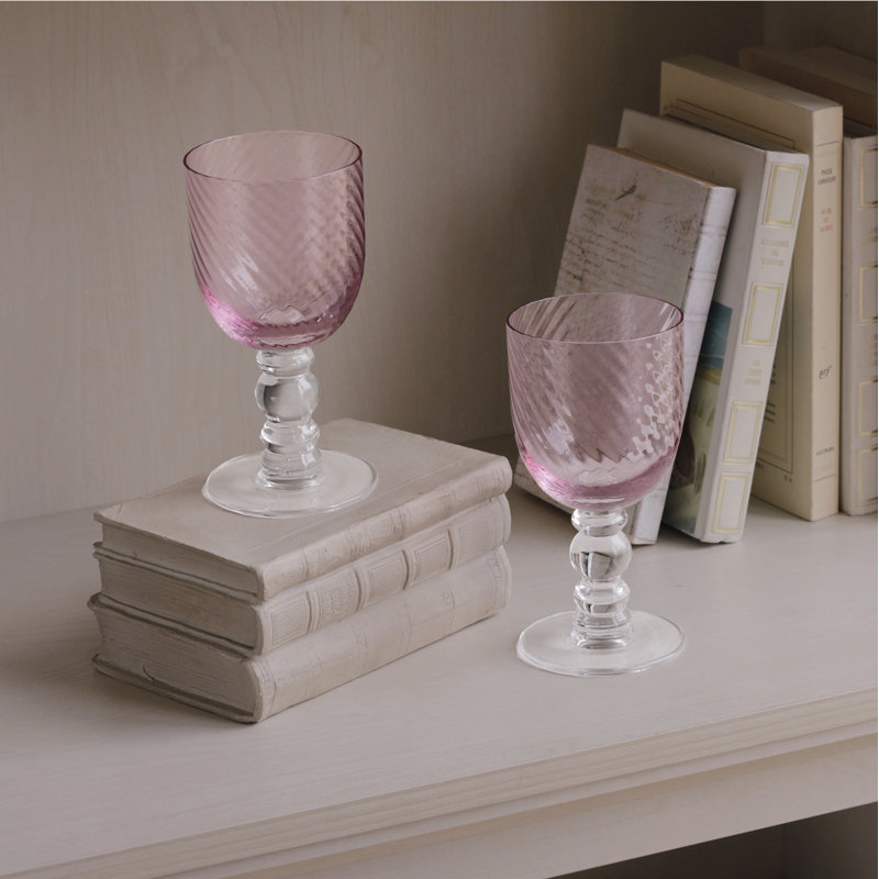 Glass Wine Glass, Pink