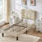 Aldora (Set of 2) Beige Twin Size Upholstered Platform Bed Frame with Adjustable Headboard, No Box Spring Needed-1576754661