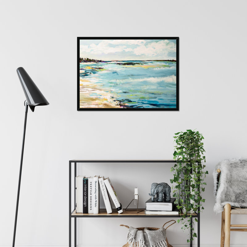 Beach Surf III by Karen Fields - Painting, Black Framed Paper Print, 34cm H x 50cm W
