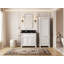 Paris 36 In. W X 22 In. D Left Offset Sink Bathroom Vanity In White With Cove Edge Quartz-102404703