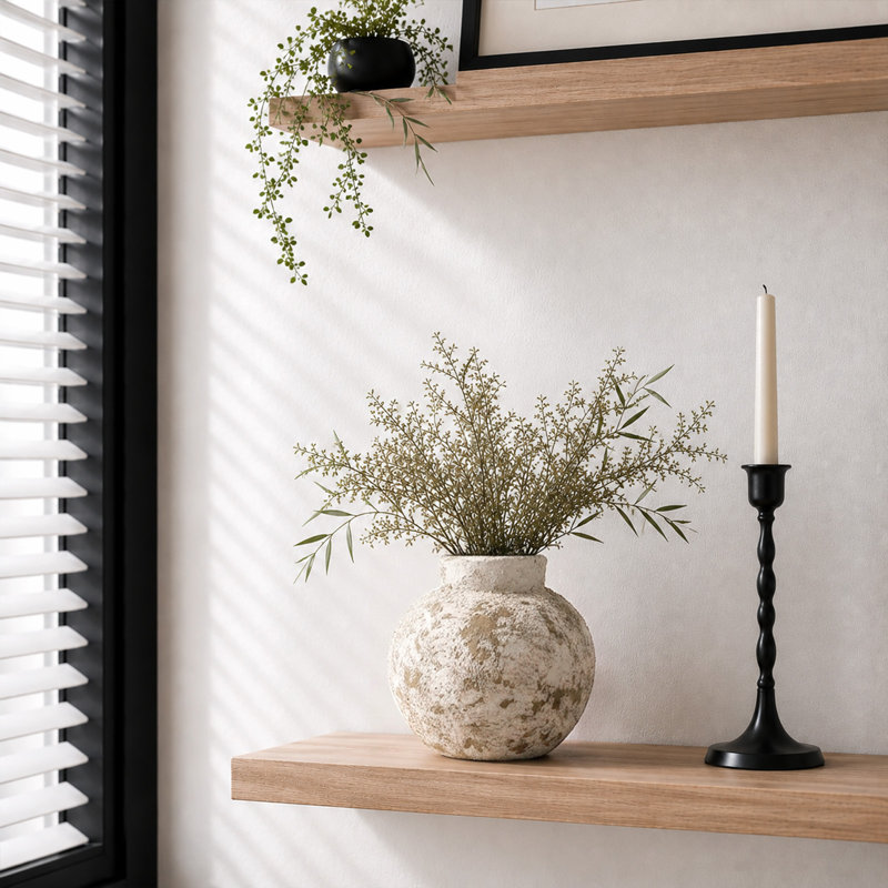 5.3" Distressed Textured Ceramic Table Vase