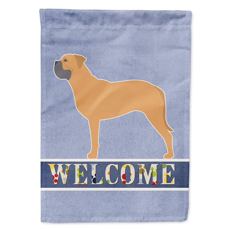 Polyester 2 côtés 40 x 28 po welcome drapeau maison, Mastiff debout