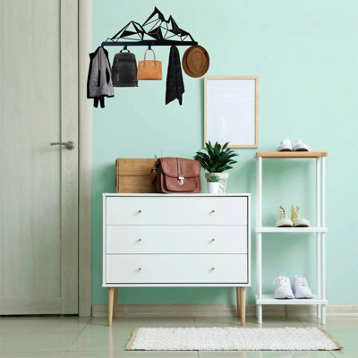 Metal Wall Organizer with Key Hooks