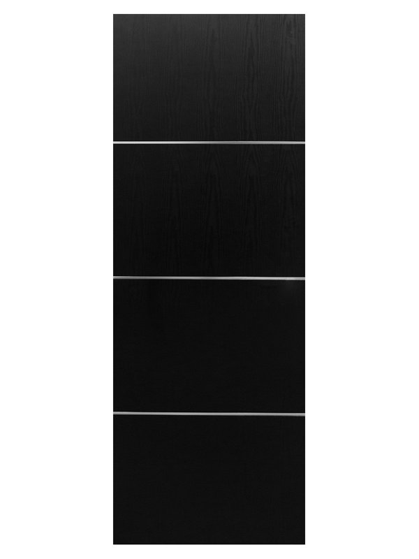Dalle de porte intérieure stratifiée moderne HG-008 seulement, 32 po x 80 po, Bois de frêne noir