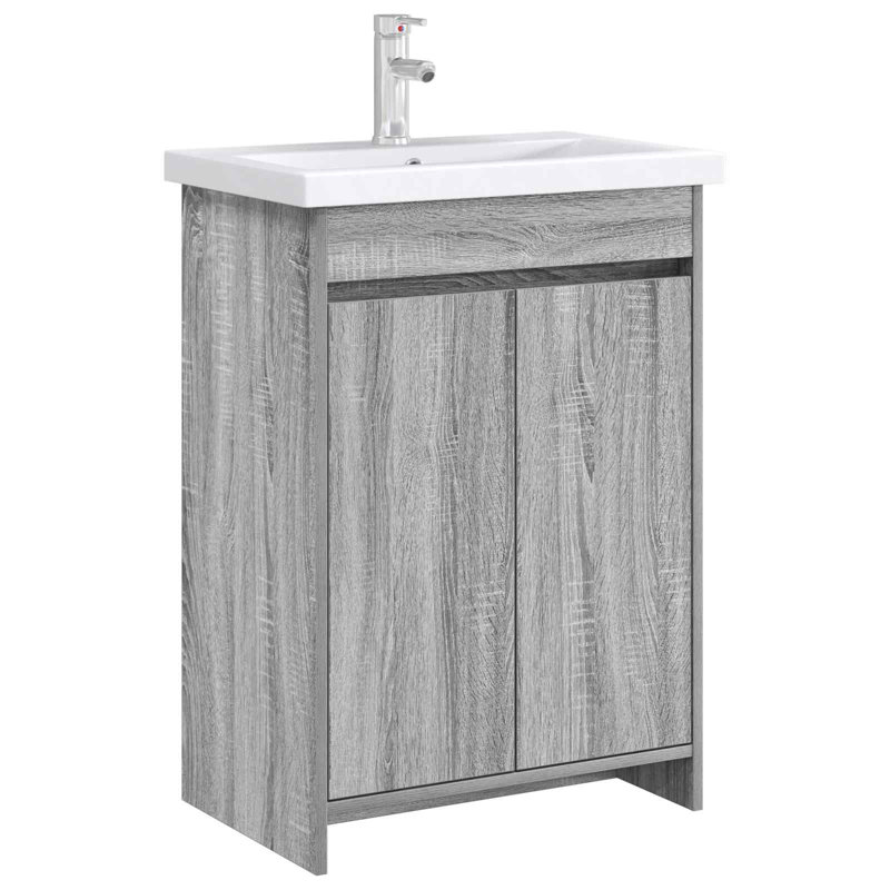 56cm Bathroom Vanity Base Only, Grey Sonoma