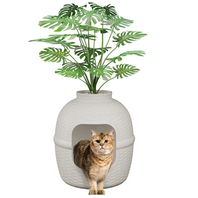 Enceinte de litière cachée avec pot à fleurs Damase