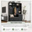 Portemanteau moderne 70 po avec banc rembourré, armoire à chaussures et porte-manteaux ON-TREND, organisateur de vestibule avec 2 armoires et 3 tablettes, noir / blanc-119740872
