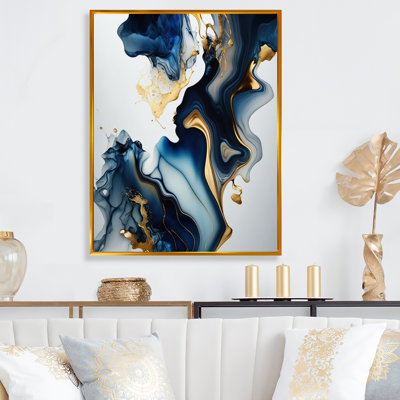 Abstract Geode Marble Blue I - Abstract Marble Wall Art