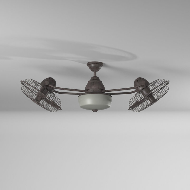 48'' Ceiling Fan with Light Kit, Aged Bronze Textured