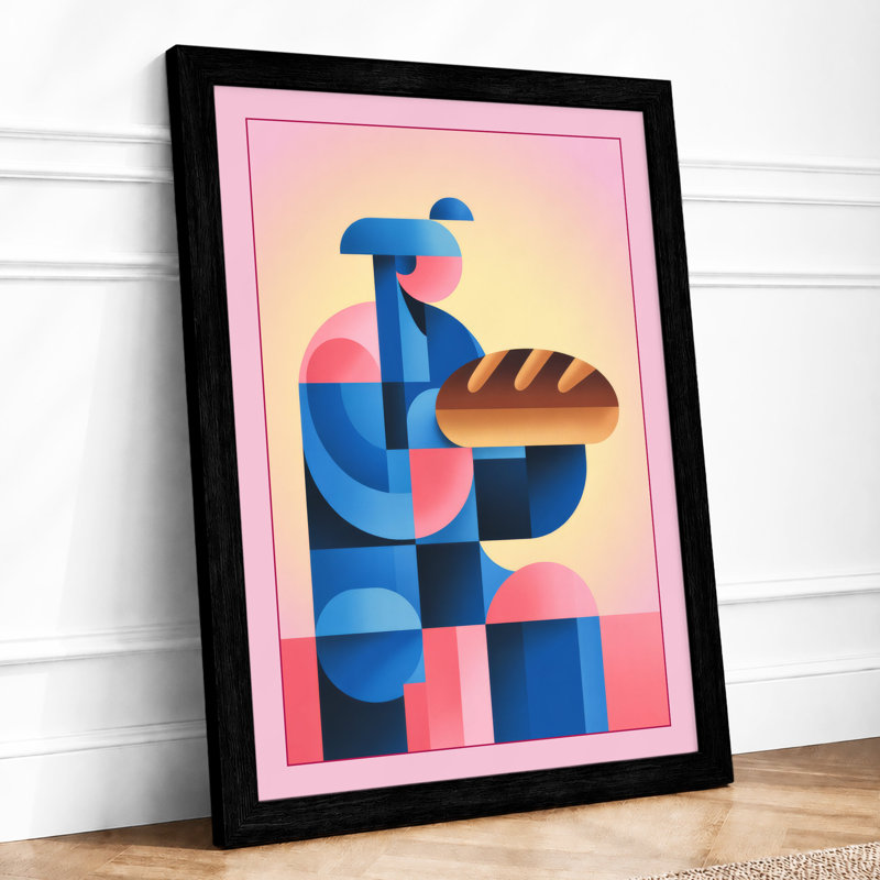 Nourishment Mid-Century - Framed Print, Black, A3 - 42.0 x 29.7 cm