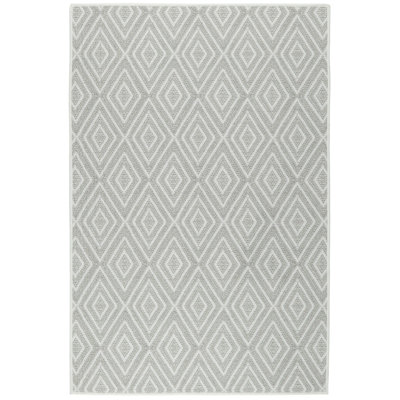 Diamond Platinum/White Machine Washable Rug