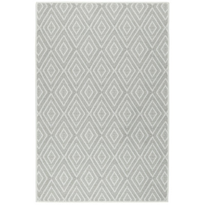 Diamond Platinum/White Machine Washable Rug