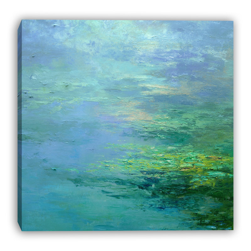 «Blue Horizon Reflections», art mural sur toile tendue, H 40 po x l 40 po x P 1,5 po