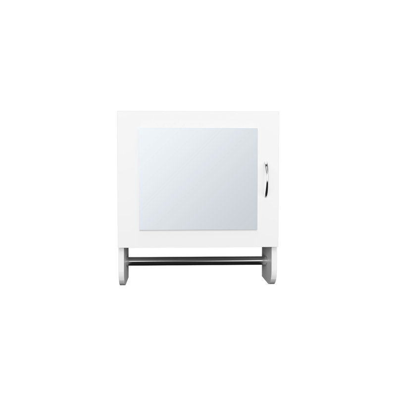 Armoire à miroir blanche avec porte-serviettes, 19,7 po x 17,7 po, apparence élégante - parfaite pour la salle de bain et la cuisine, porte-pharmacie à deux tablettes intérieures, H 19,7 po x l 17,7 po, et espaces de cuisine pratiques pour la salle de bain,
