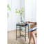 Table d'appoint en bois classique classique - 23,5 po de hauteur x 22 po de profondeur, noir et brun