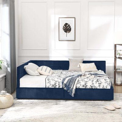 Structure de lit capitonnée avec rangement, canapé-lit avec dossier et accoudoirs confortables, lit pour chambre à coucher, salon
