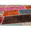Tapis unique en laine noué à la main style patchwork des années 2010 de 6 pi 9 po x 9 pi 11 po vert / rouge / gris Kamree