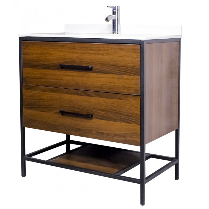 Ensemble de meuble-lavabo simple 32 po Christenbury, Cerise Tess / noir