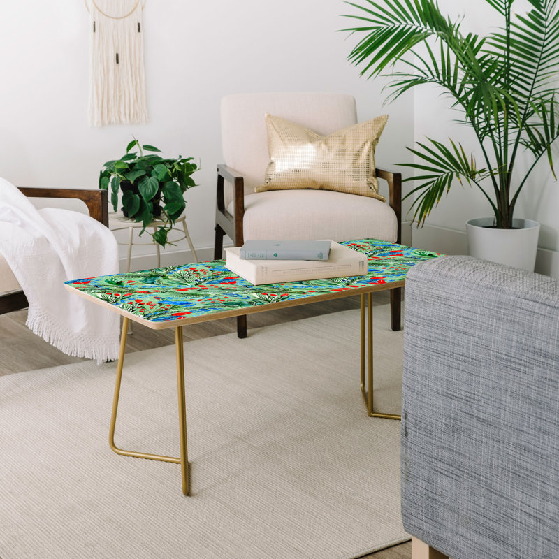 Table basse winter floral, Or