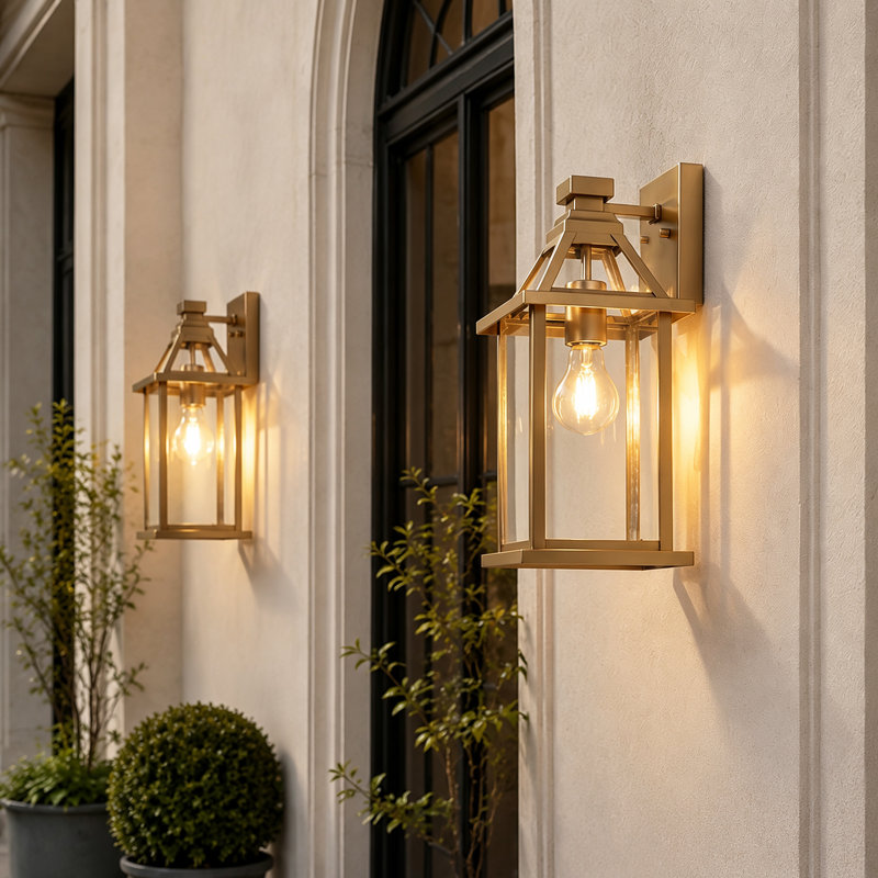 1-Light Brass Outdoor Sconce