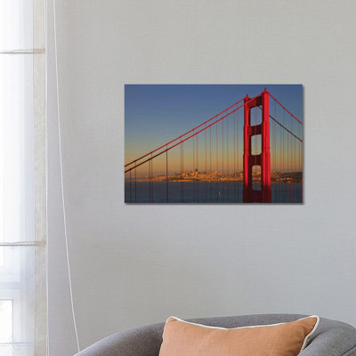 Golden Gate Bridge At Sunset by Melanie Viola - Wrapped Canvas Print
