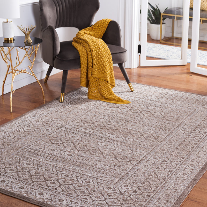 Tapis gris / ivoire Gracie-Lou 658, Rectangle 9 pi x 12 pi