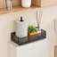 Panier à papier de toilette - Boîte décorative pour panier avec porte-serviette magnétique pour salle de bain (noir)