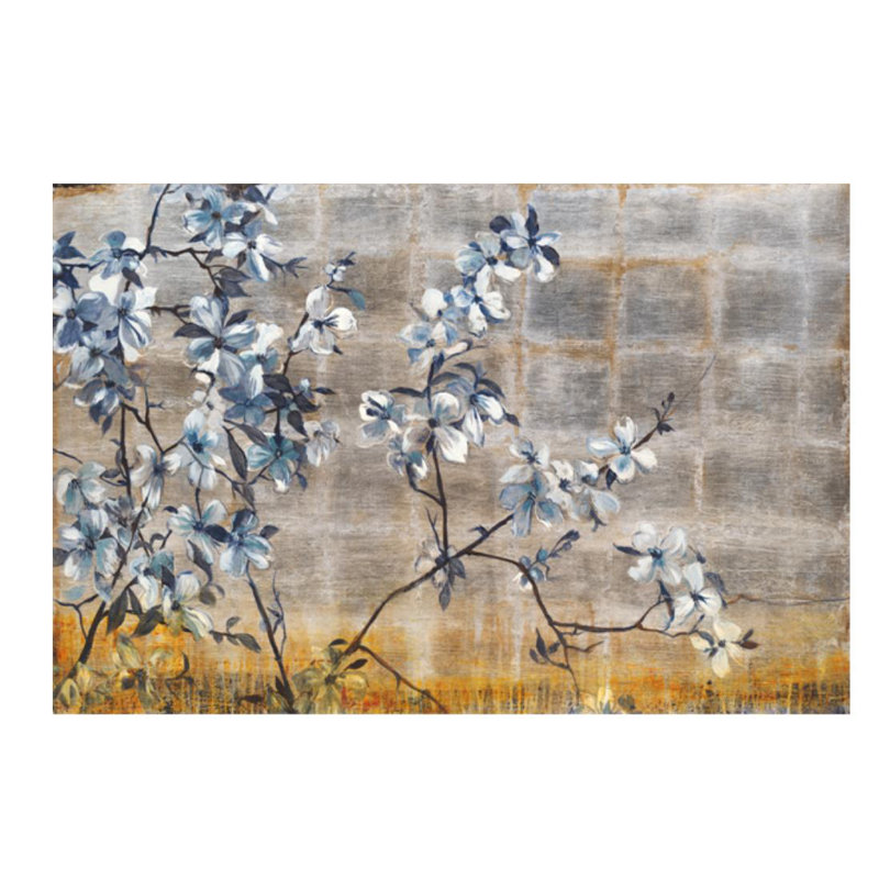 «Silver Dog Woods» par Chelsea Art Studio - Peinture, H 27 po x l 40 po x P 1,5 po, Couche de verre